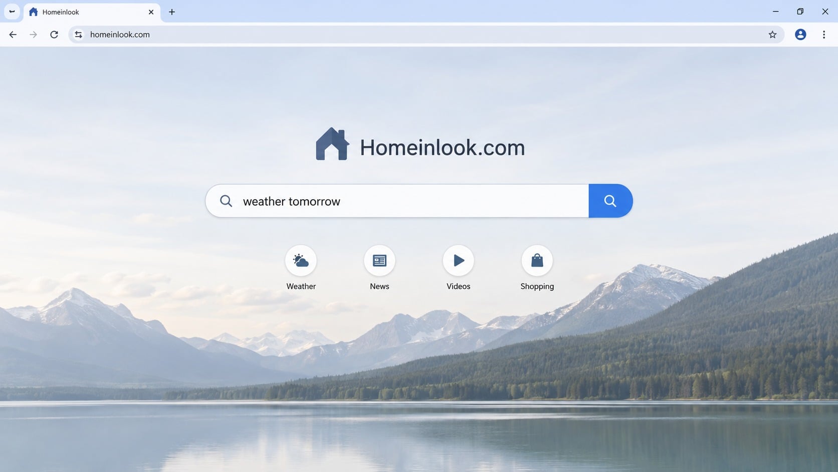 Homeinlook.com unwanted search page displayed in a hijacked browser