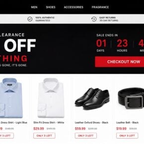 Reconstructed fake Hugo Boss outlet page promoting an 80% clearance sale