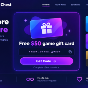 Illustrative reconstruction of an on-screen TheCodeChest-style free game code offer page without people or devices