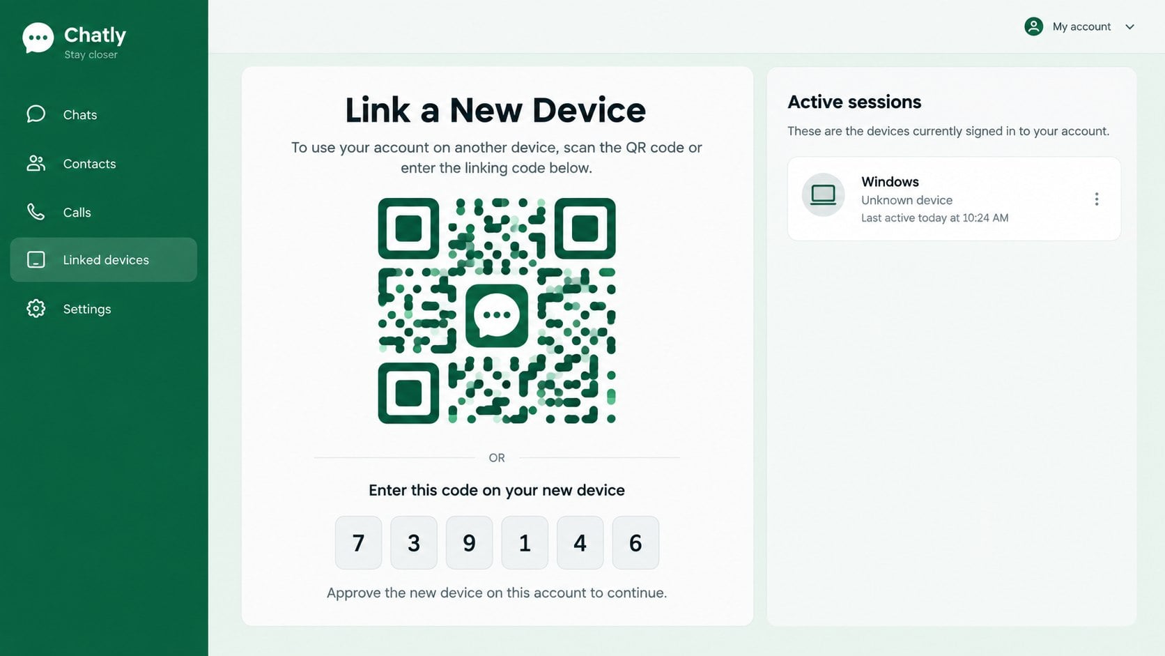 WhatsApp Scam Alert: How Fake Messages Hijack Accounts and Steal Money 2 Reconstructed WhatsApp device-linking scam screen asking the user to scan a fraudulent QR code
