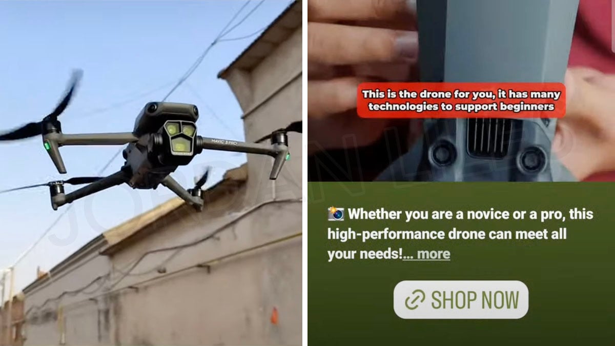 Lanus drone promotion using footage of a more expensive camera drone