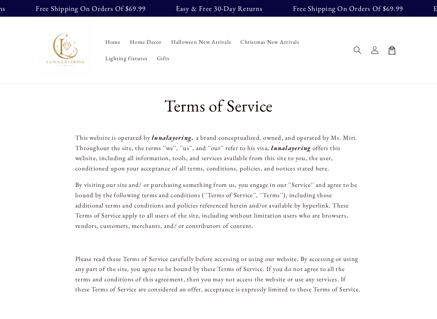 LunaLayering terms displaying unusual ownership wording and the SilkOcean Networks LLC address