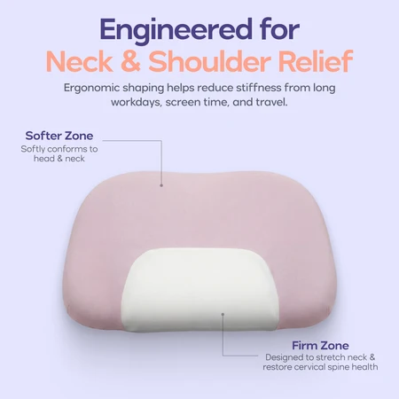 Mellow diagram showing the CloudAlign pillow's softer and firmer support zones