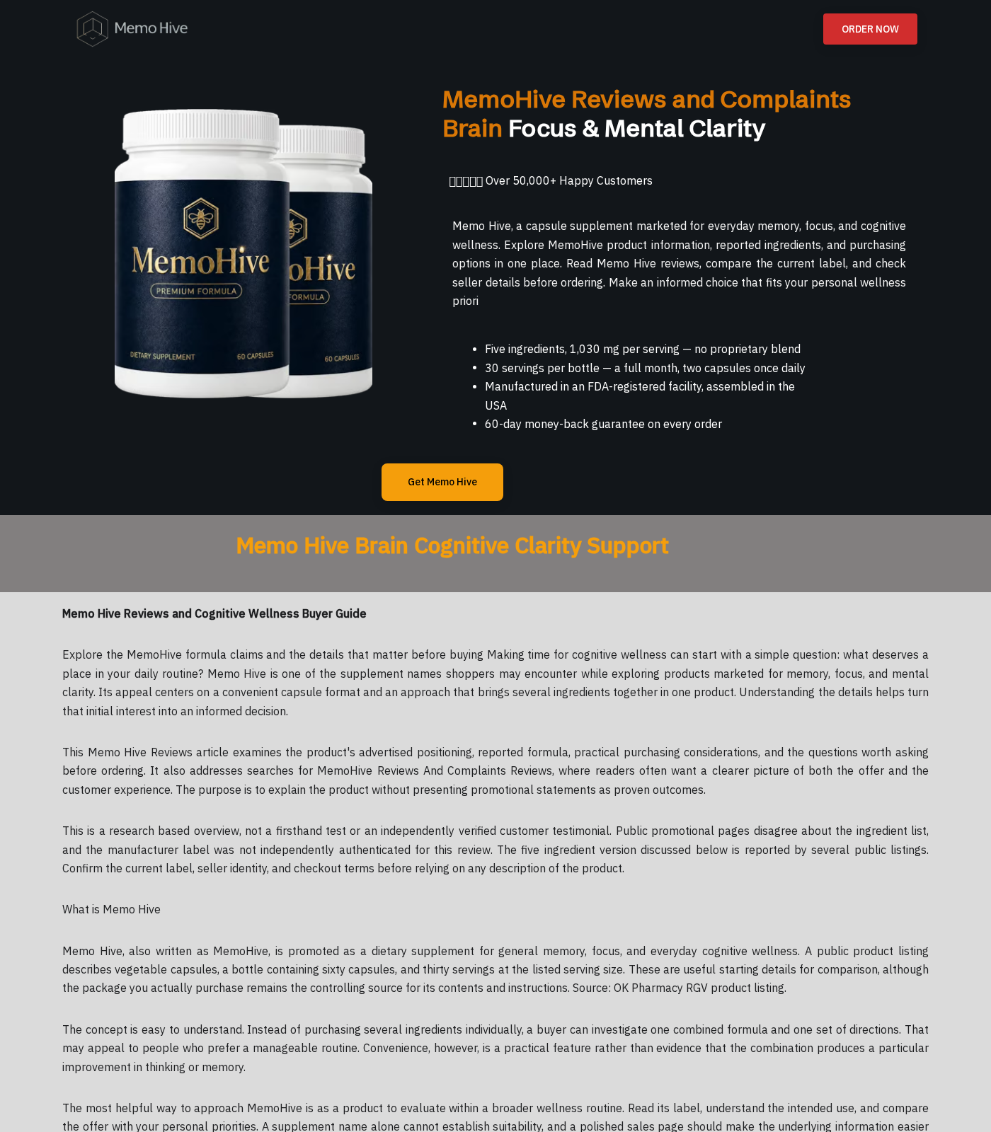 Second MemoHive website claiming more than 50000 happy customers