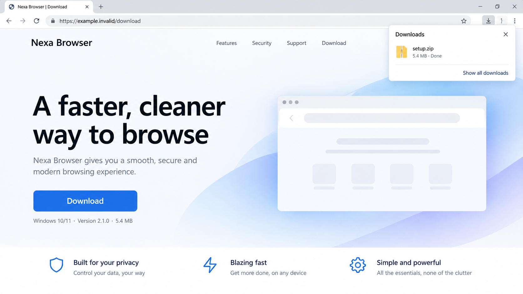 Fake Software Download Pages Install Malware Behind Familiar Brand Names 2 Non-functional reconstruction of a counterfeit browser download page offering a ZIP installer