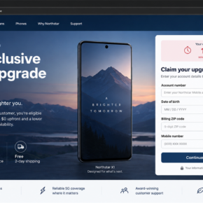 Reconstruction of a fake mobile phone upgrade offer collecting account details