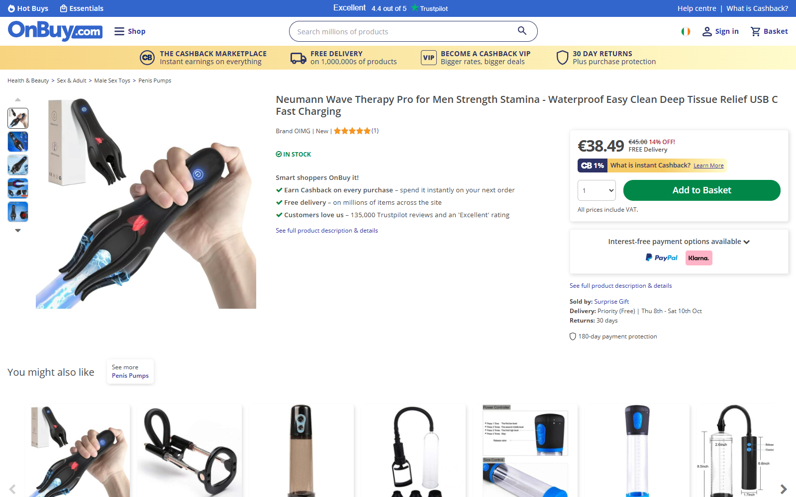 Neumann Wave Therapy Pro: Real Device, Risky Claims 1 Neumann Wave Therapy Pro marketplace listing with price, product image, and seller information
