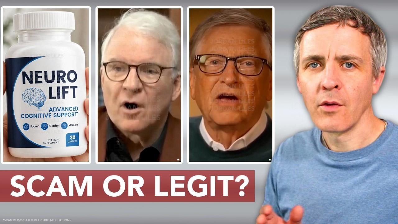 NeuroLift Scam Fully Exposed: Fake CNN, Bill Gates and Memory Cure Claims 1 NeuroLift advertisement showing a supplement bottle beside AI-manipulated celebrity imagery