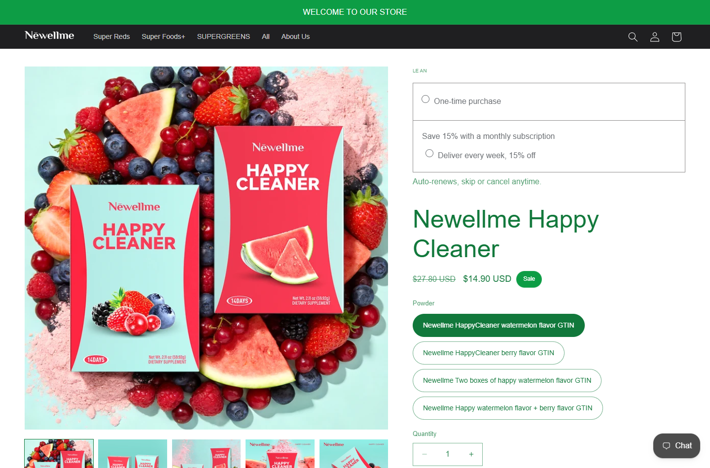 Newellme Happy Cleaner product listing with purchase options and advertised price