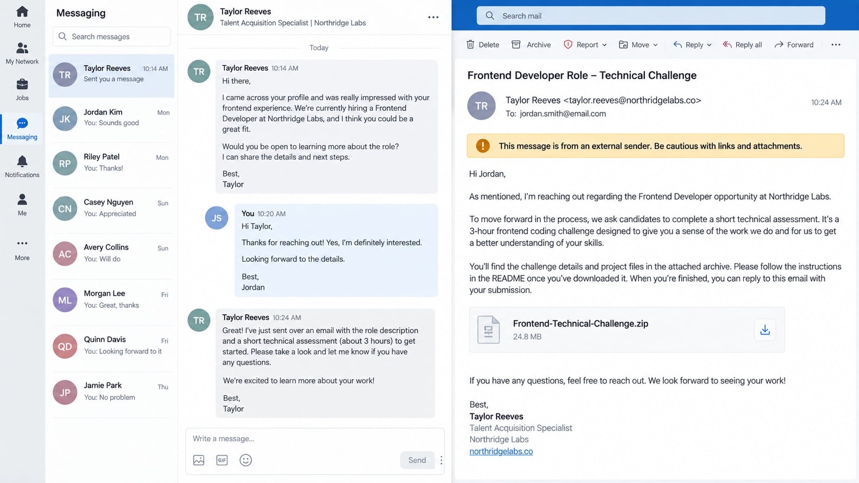 Fake recruiter delivering a three-hour frontend coding challenge archive