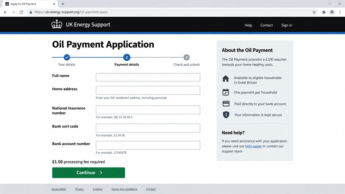 Reconstruction of a fake oil payment application collecting bank details and a processing fee