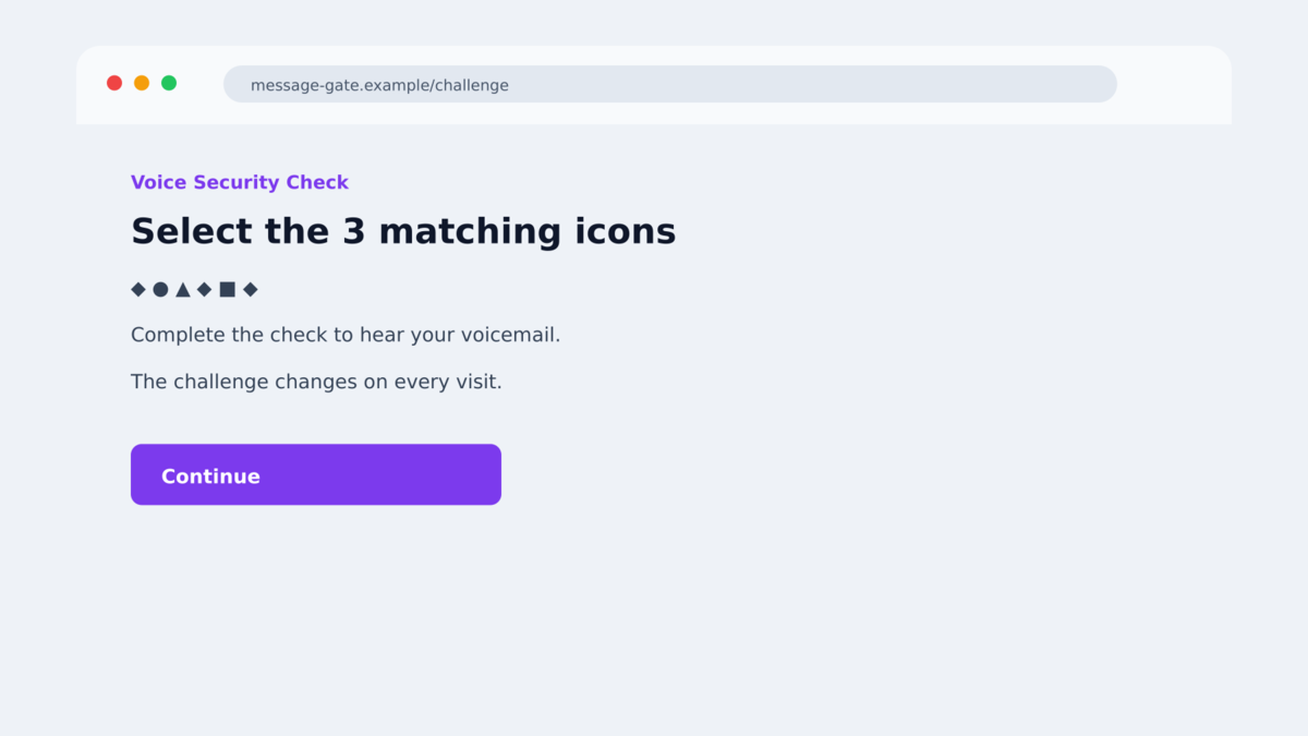 ORAX emoji CAPTCHA gate used to filter security scanners before phishing