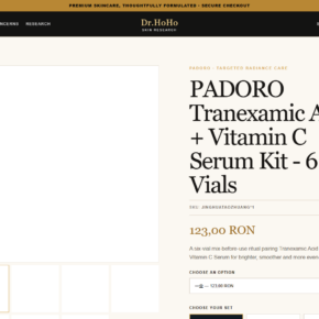 Padoro tranexamic acid and vitamin C serum kit listing on the Dr HoHo store