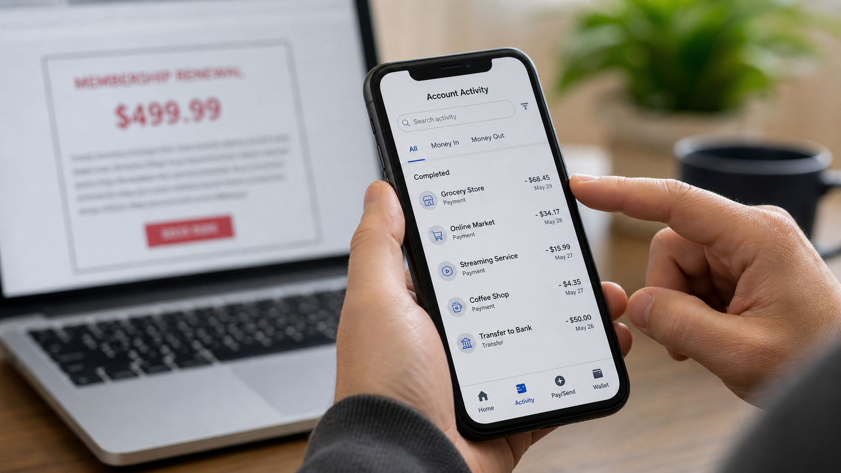 PayPal Service Membership Email Scam: Avoid Calling 830-318-5767 Right Now 2 Person safely checking PayPal account activity instead of calling the number in a suspicious email