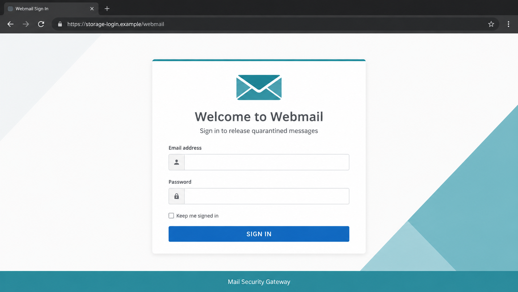 Pending Failed Messages Scam Exposed: Fake Quarantine Email Investigated 2 Counterfeit webmail sign-in page opened by a fake message retrieval button
