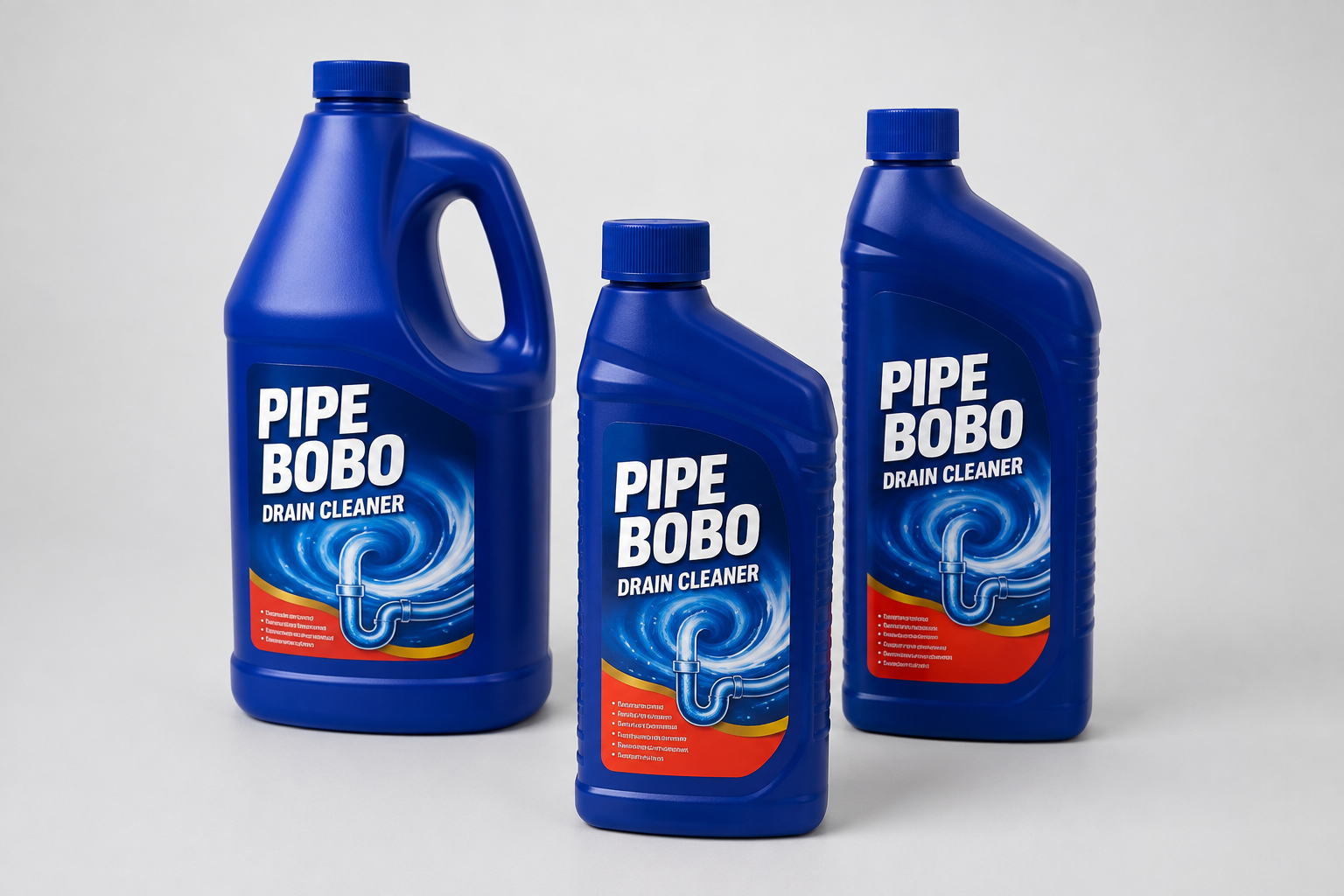 Multiple Pipe Bobo Drain Cleaner bottles displayed as an online multipack offer