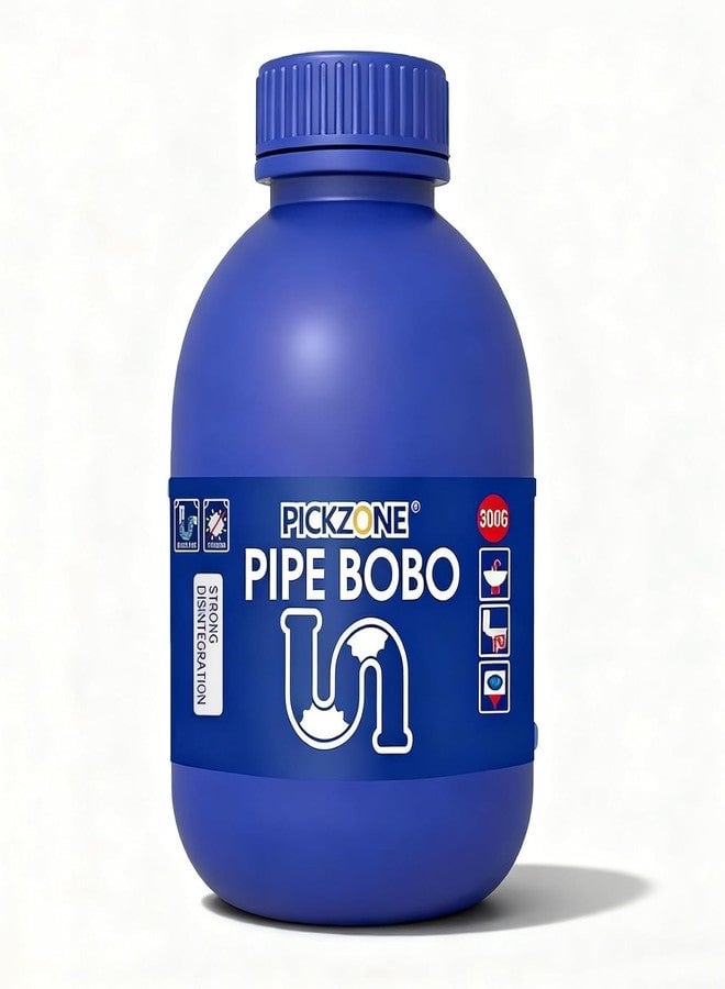 Official marketplace product image showing the 300-gram PICKZONE Pipe Bobo bottle and drain icons