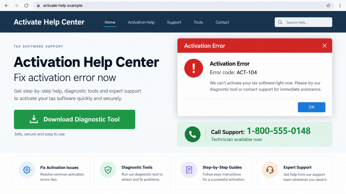Poisoned Bing Results Push MayaBot and Fake Support Calls 2 Fake software support page showing a download button and fraudulent support number