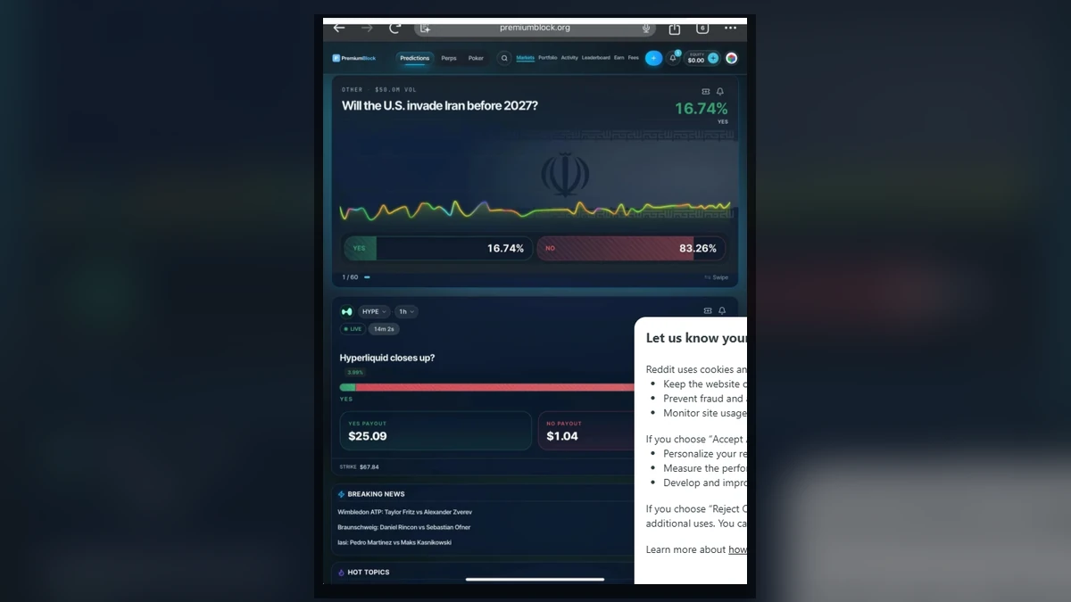 PremiumBlock Reappears After Premu Users Lose Funds 1 Authentic screenshot of the PremiumBlock prediction-market interface on a mobile browser