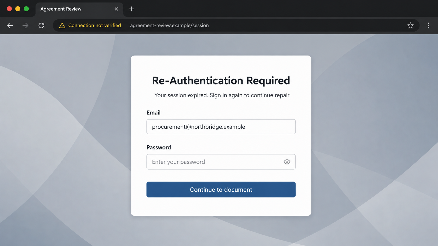 Purchase Agreement Received Scam Exposed: Fake Shared File Investigated 2 Fake purchase agreement re-authentication page requesting a password