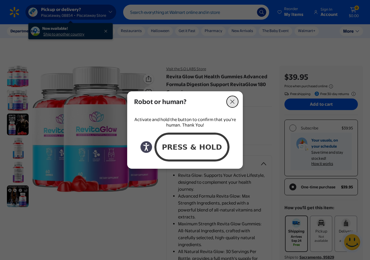 Walmart marketplace Revita Glow gummy supplement listing