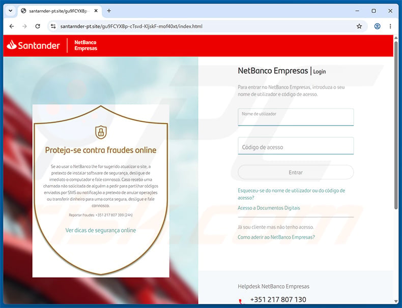 Santander Personal Data Confirmation Scam: Fake Bank Login Page Exposed 2 Fake Santander NetBanco Empresas login hosted on the misspelled santarnder-pt site