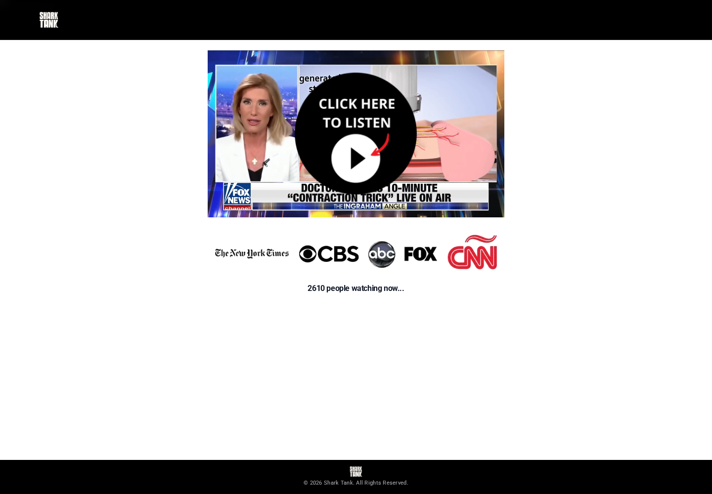 Fake television news and Shark Tank page promoting a men's wave therapy device