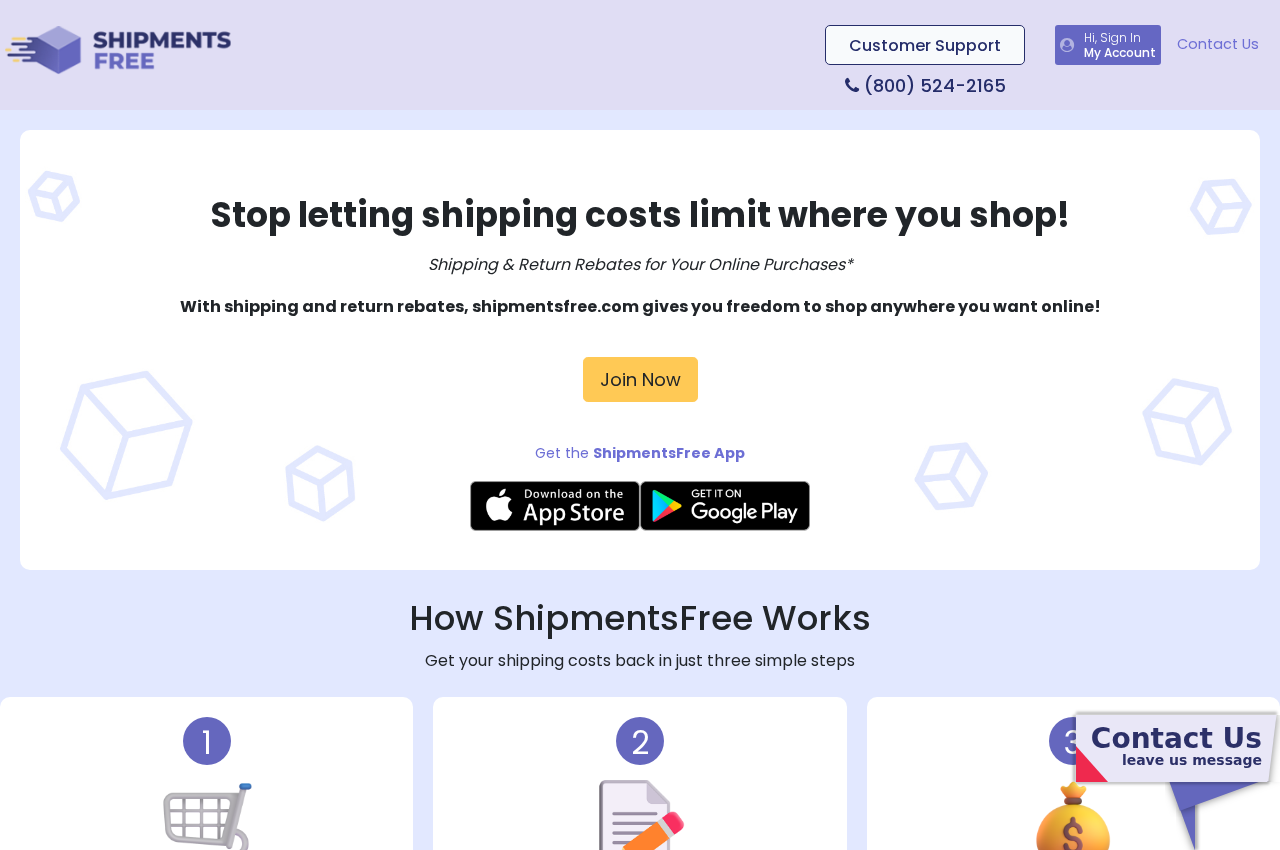 ShipmentsFree Review: Shipping Rebates, Subscription Fees and Renewals 1 ShipmentsFree homepage promoting shipping rebates