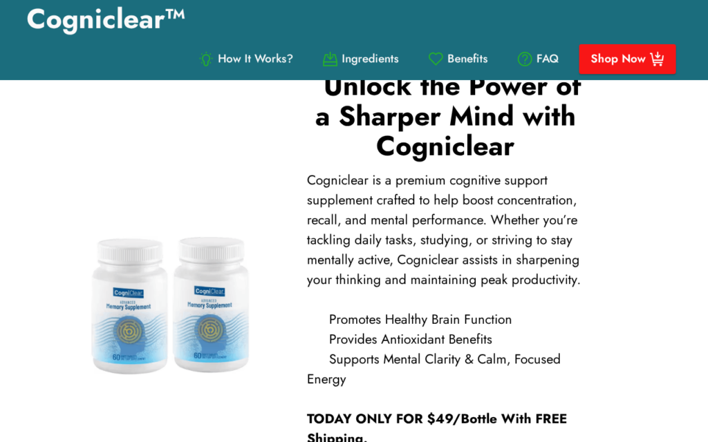 Shop-cogniclear.com EXPOSED - Scam or Legit? What to Know 1 Shop-cogniclear.com scam