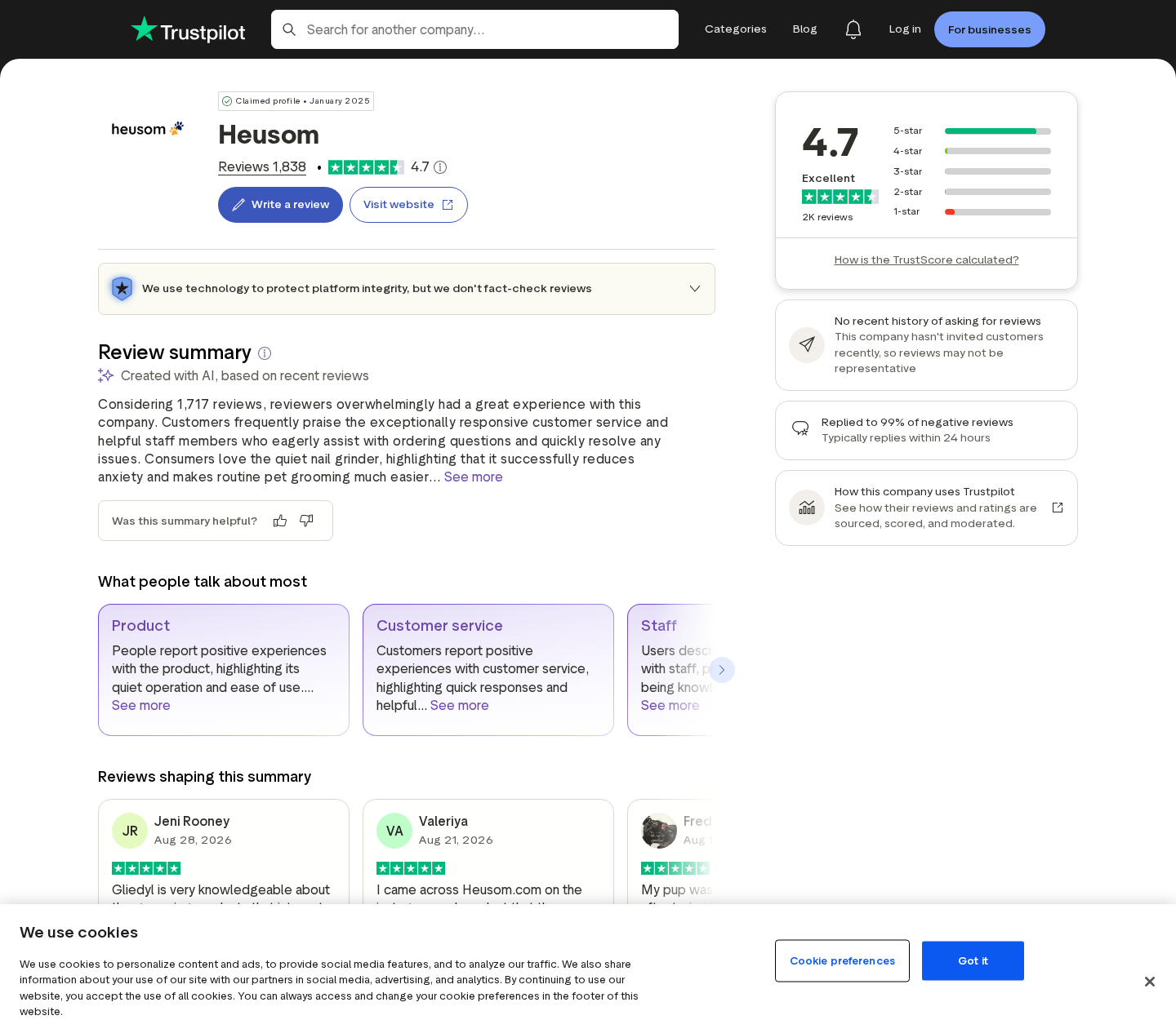 Independent customer review page connected with the seller of Silent Groom Pro