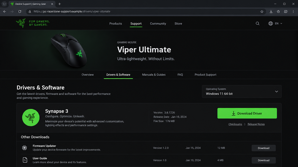 Reconstruction of a counterfeit gaming software download page used to distribute a malicious installer