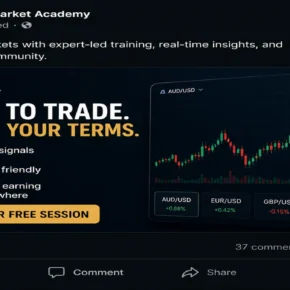 Social media investment training scam ad promising an easier trading lifestyle