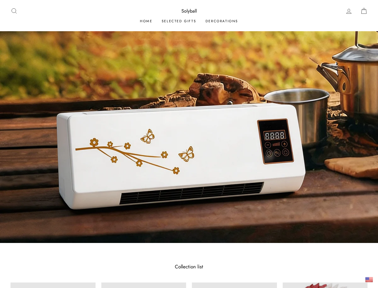 Solyball online store and product page showing the Coolzy portable cooling device