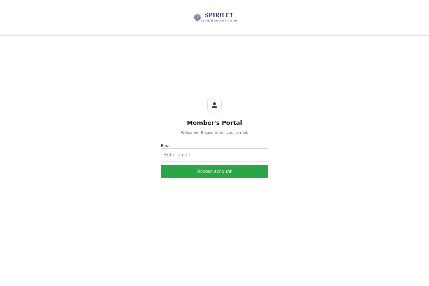 Spirilet membership cancellation portal requesting a customer login