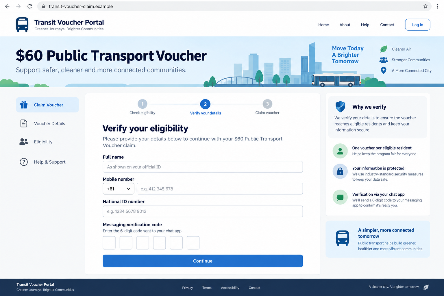 Public Transport Voucher Scam Hijacks Telegram Accounts 2 Fictional transport voucher claim portal requesting personal data and a messaging verification code