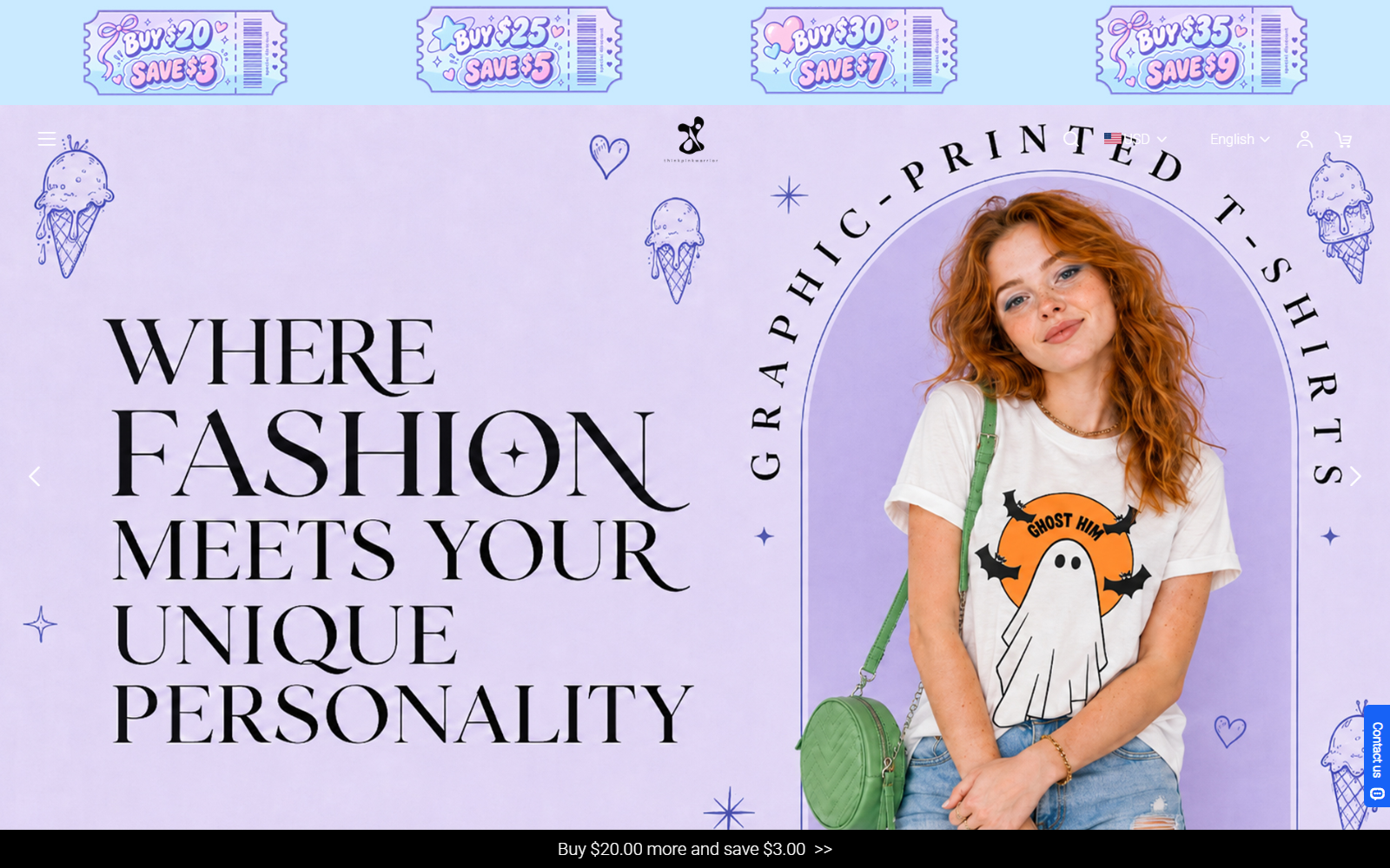 ThinkPinkWarrior Reviews: Store Risks Exposed 1 ThinkPinkWarrior online clothing store showing pink awareness apparel