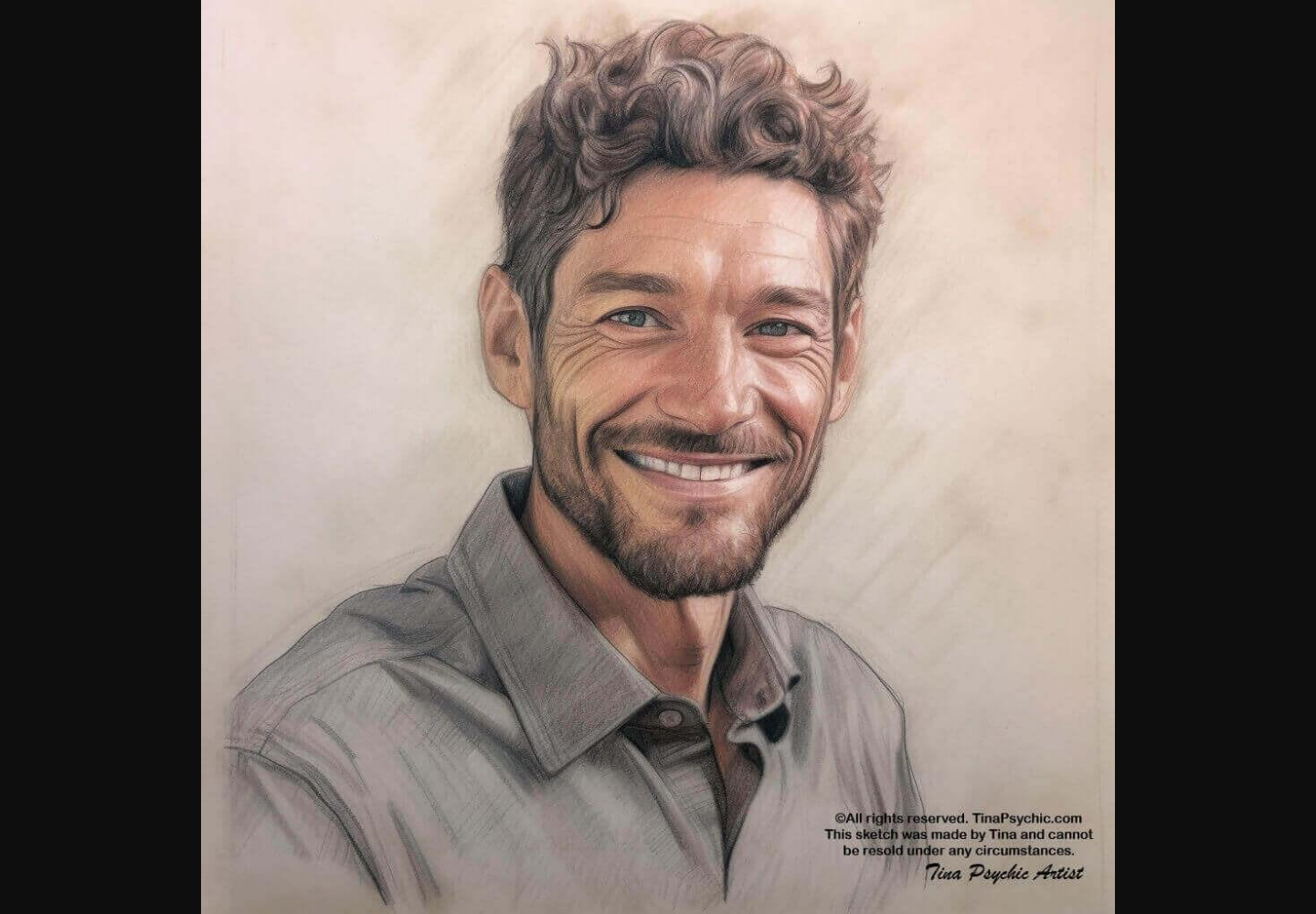 Another soulmate portrait example shown by the Tina Aldea digital reading website