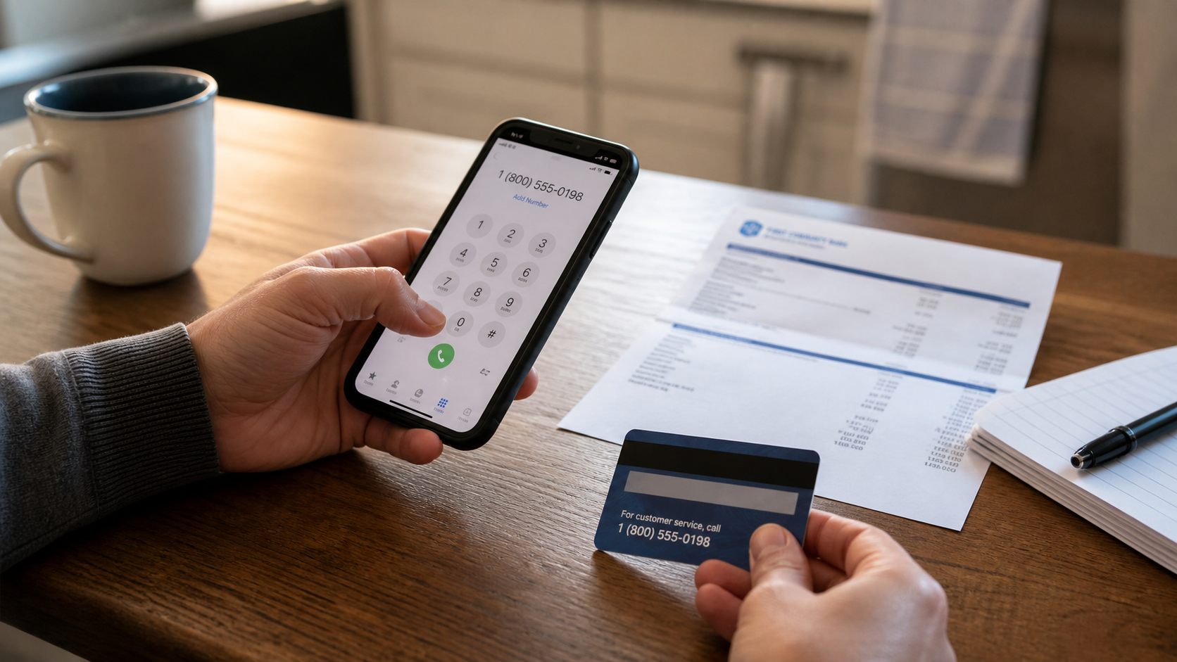 Wells Fargo Amazon Scam Calls From 469-480-6716 and 1-800-967-9519 Warning 2 Bank customer safely calling the trusted number printed on a card instead of a robocall number