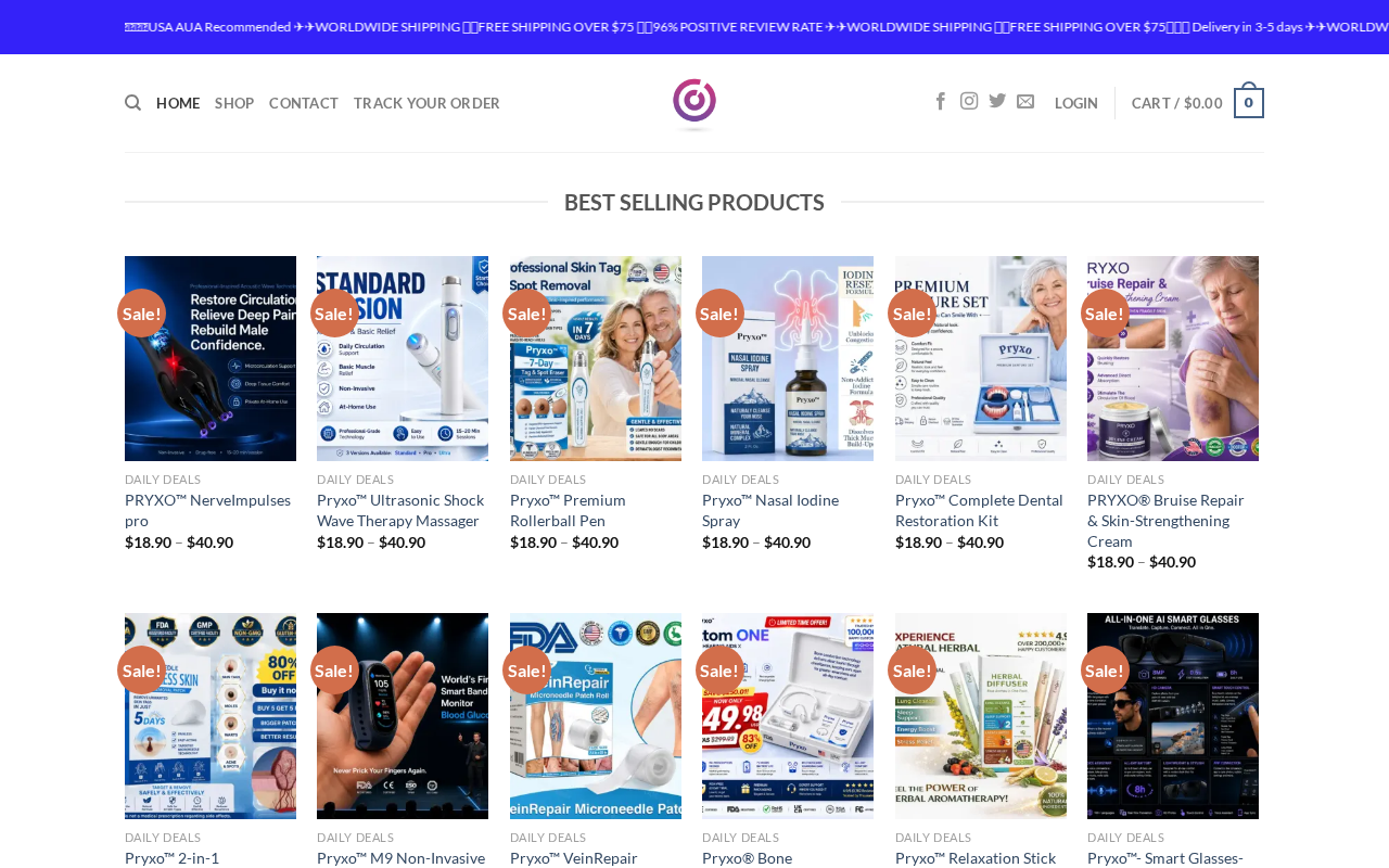 Store grid of daily-deal health gadgets with matching sale prices