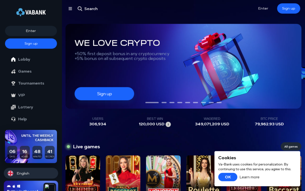 Va-bank.casino scam