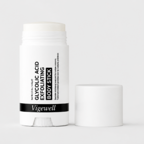 Vigewell Glycolic Body Stick sales page showing product claims and the 28-day refill option