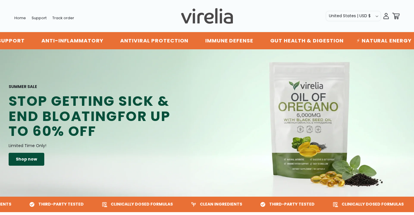Virelia Pumpkin Seed Oil Scam Exposed: Fake Reviews or Real Supplement? 3 Current Virelia homepage promoting Oil of Oregano softgels with sickness, bloating, and 60% off claims
