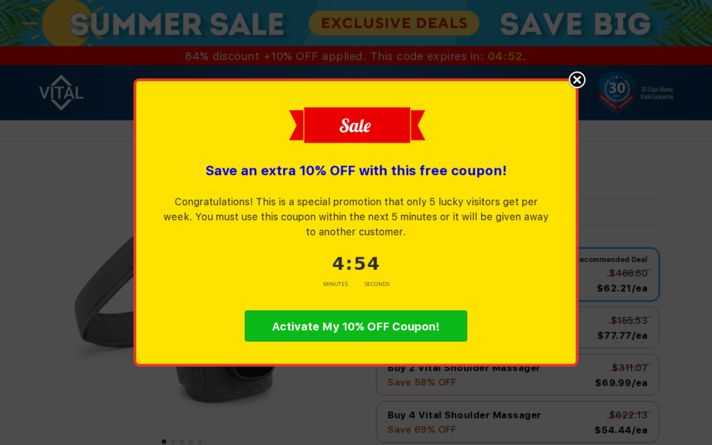 Vitalshouldermassager-aus.buyevergreen.co scam
