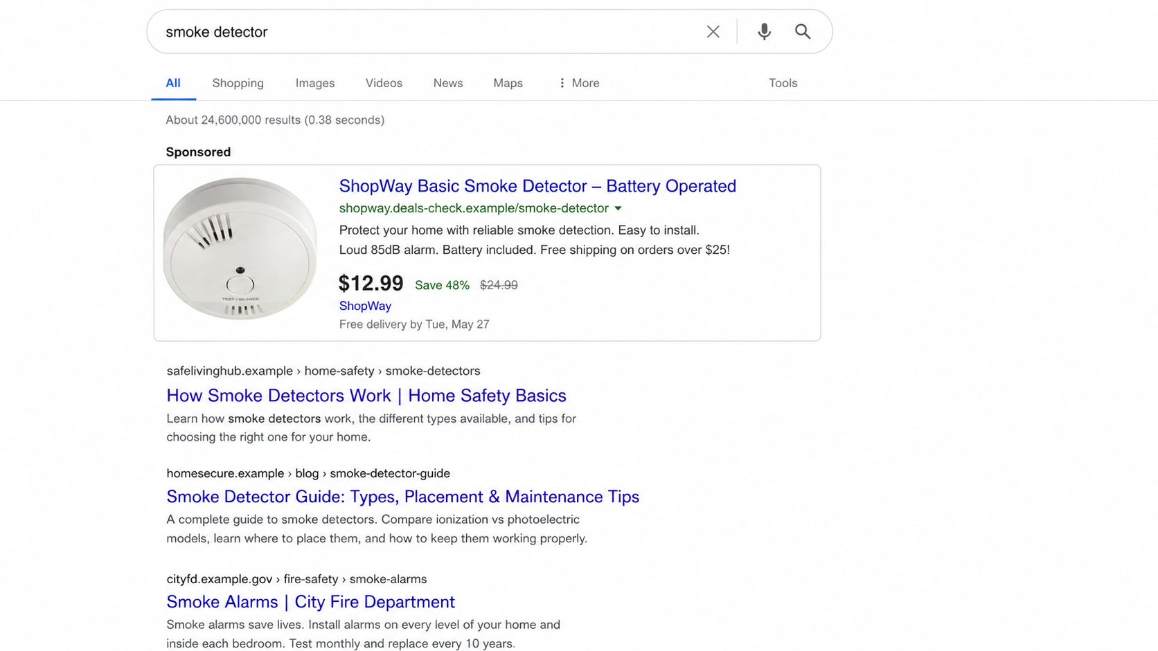Fake Walmart Search Ad Scam Steals Your Login 1 Fake Walmart search ad scam shown as a sponsored result for a fictional retailer