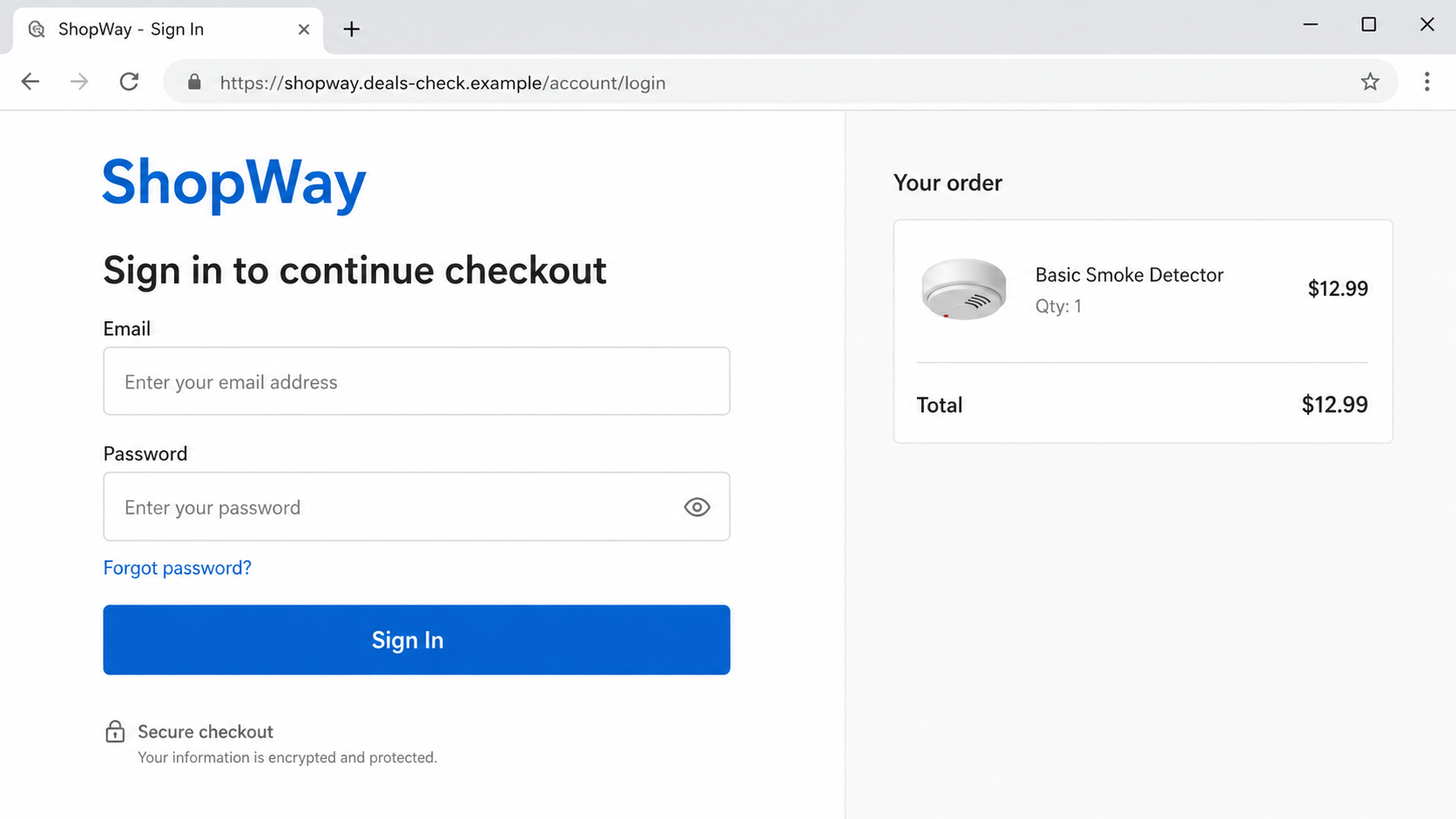 Fake Walmart Search Ad Scam Steals Your Login 2 Fictional retail login page used to illustrate credential theft after a sponsored search ad