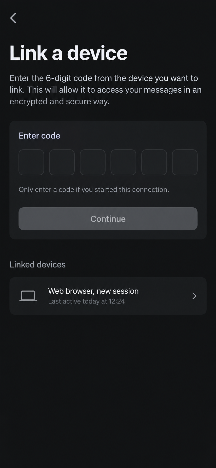 Illustrative reconstruction of a linked-device code screen used to explain the second stage of the WhatsApp vote scam
