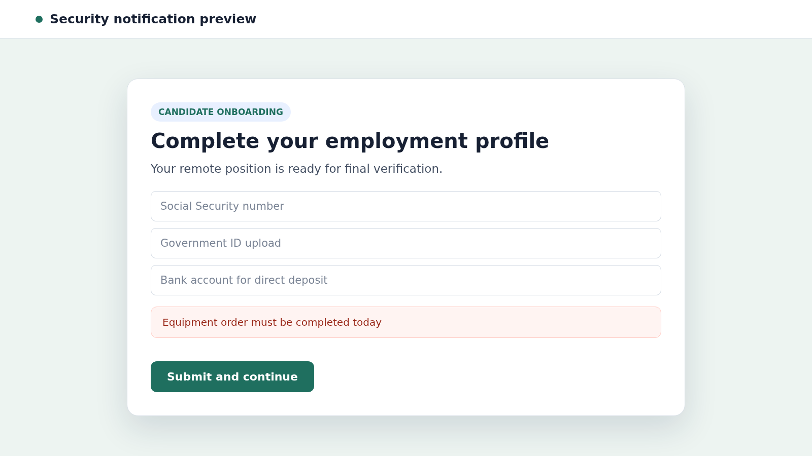 Winter Environmental Job Scam: How Fake Recruiters Steal Data and Money 2 Reconstructed fake Winter Environmental interview portal requesting identity details