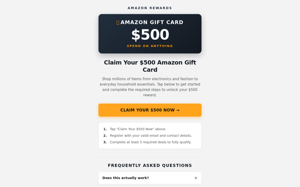 Amazon-6zu.pages.dev EXPOSED - Gift Card Bait or Real Reward? 1 Amazon-6zu.pages.dev scam