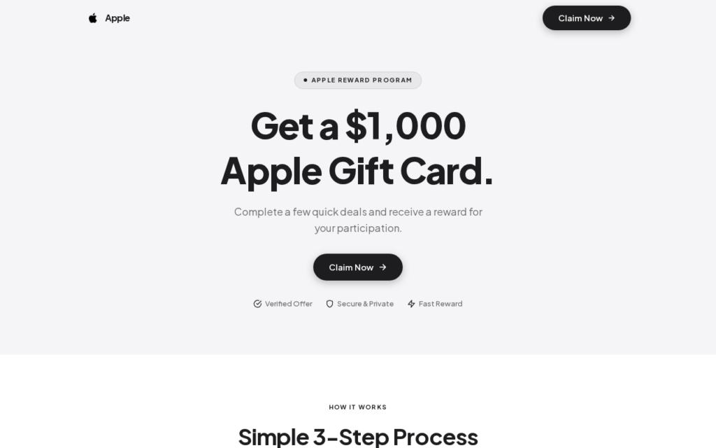 Is Applegiftreward.vercel.app Gift Card Real? What We Found 1 Applegiftreward.vercel.app scam
