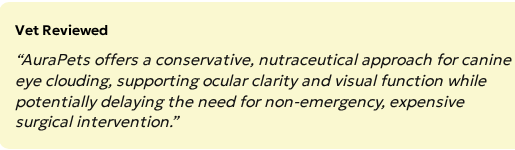 AuraPets Vet Reviewed statement suggesting its nutraceutical approach could potentially delay non-emergency expensive surgical intervention